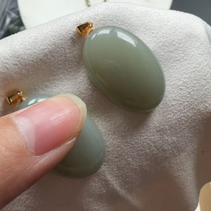 和田玉银S925镶嵌颈饰20