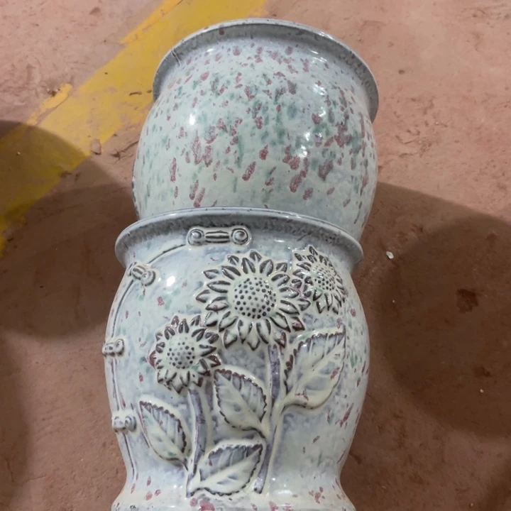 花盆红泥口径20高度20两只正品