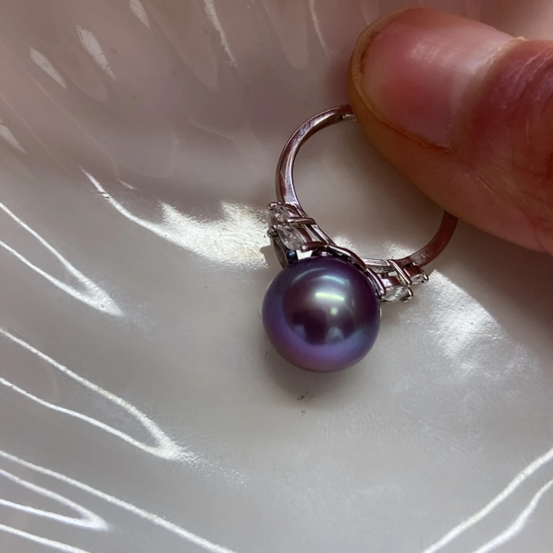 淡水珍珠戒指银S925镶嵌