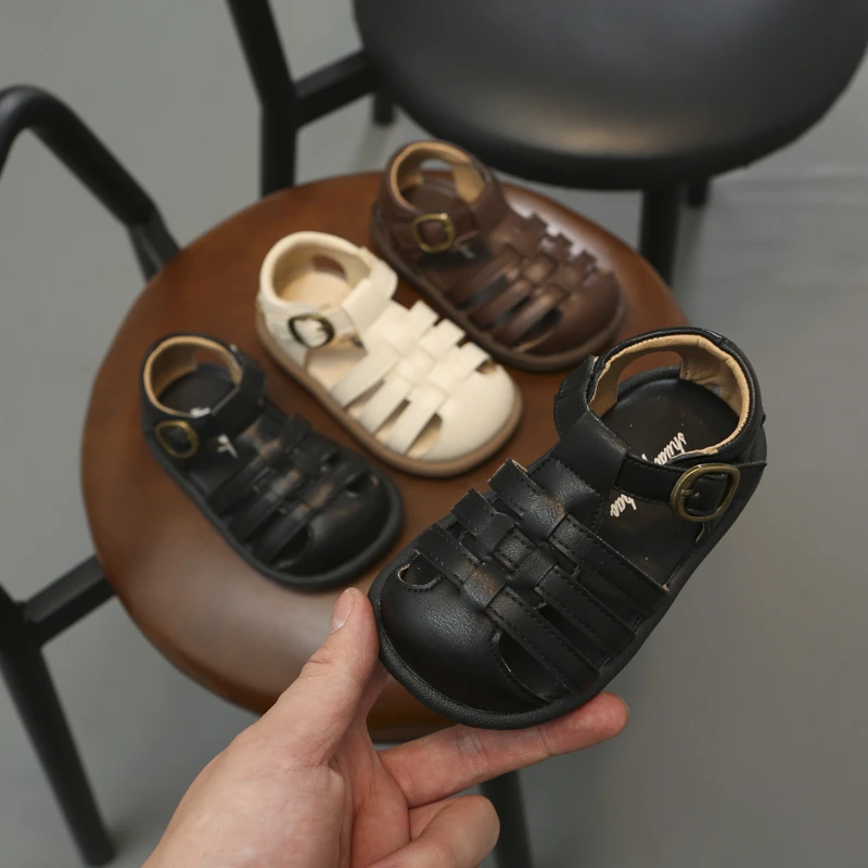 儿童宝宝编织时尚韩版童鞋男童包头女童镂空罗马鞋凉鞋夏季款3638