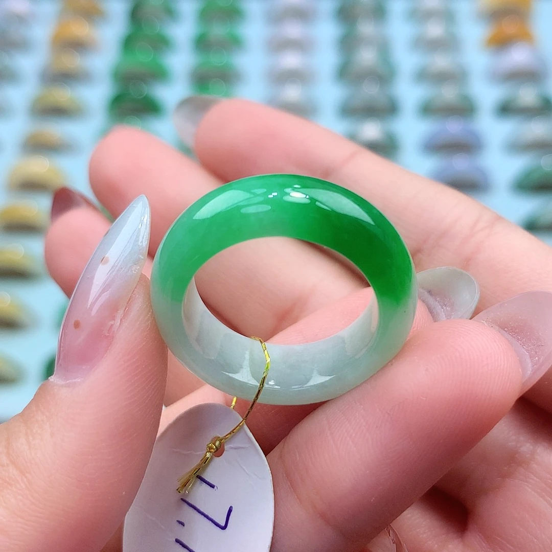 未镶嵌戒指翡翠1718圈