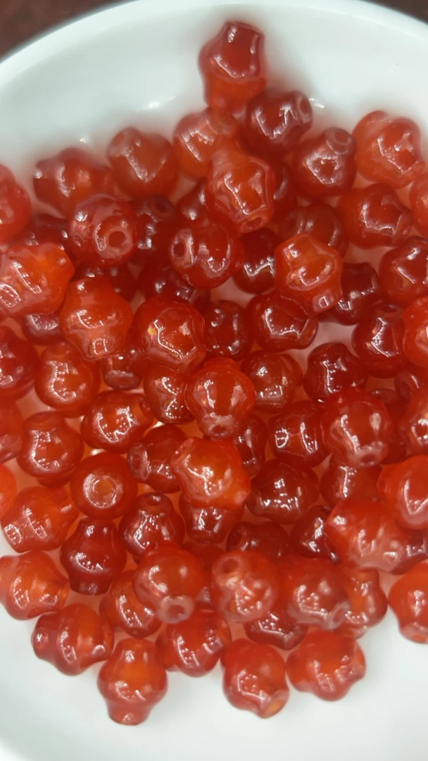 【全品珠宝】天然南红冰红铃铛珠A1022 30颗 7*9mm