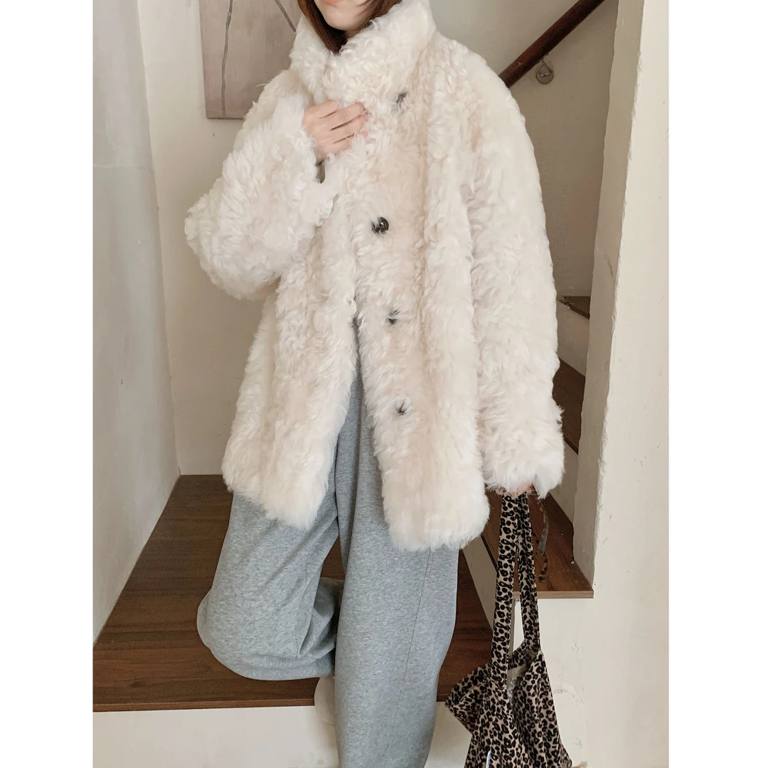 JIAY/进口托斯卡纳皮毛一体立领中长廓版冬季海宁皮草外套女正品