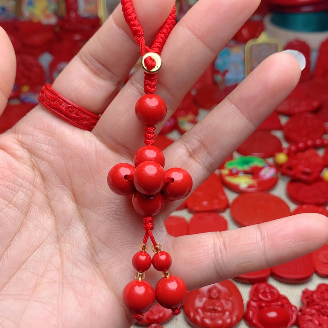 天然辰砂工艺品朱砂钥匙扣