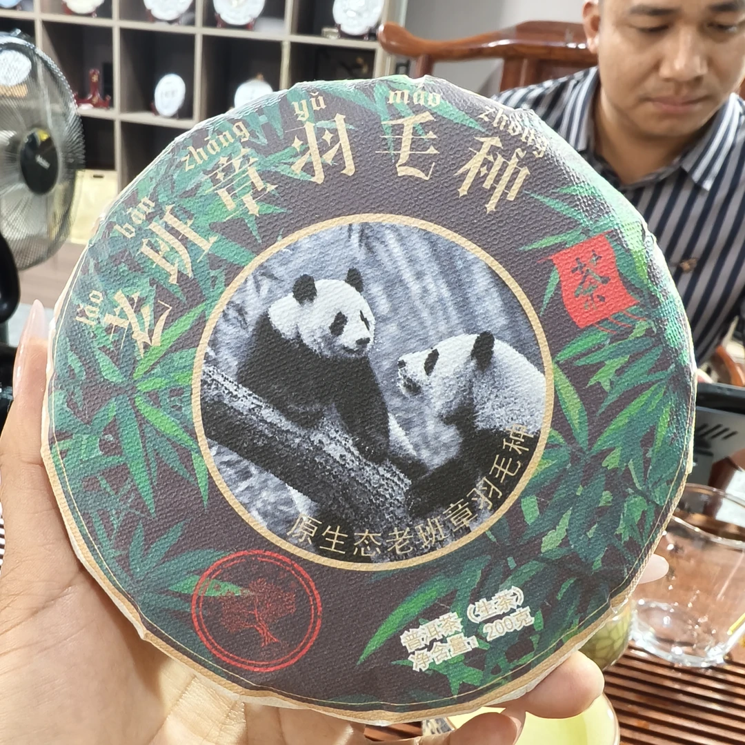 云南普洱生茶2024年老班章（熊猫饼）羽毛种普洱生茶饼200克/饼