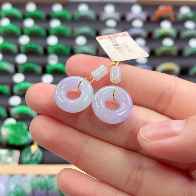 【闪购商品】未镶嵌戒指翡翠甜甜圈一对