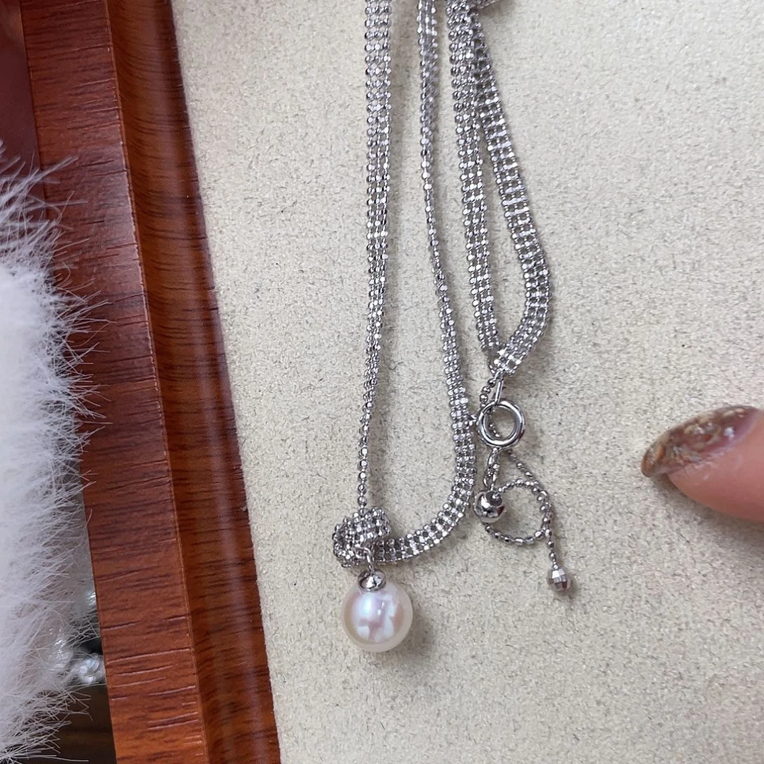 慢***l海水珍珠银S925镶嵌颈饰
