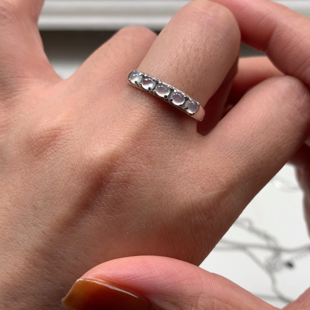 翡翠银S925镶嵌耳饰戒指