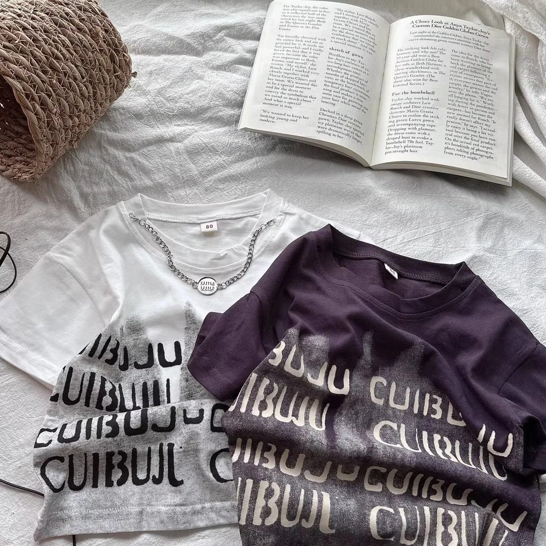 男童短袖2025新款儿童洋气纯棉男孩夏款休闲百搭T恤韩版