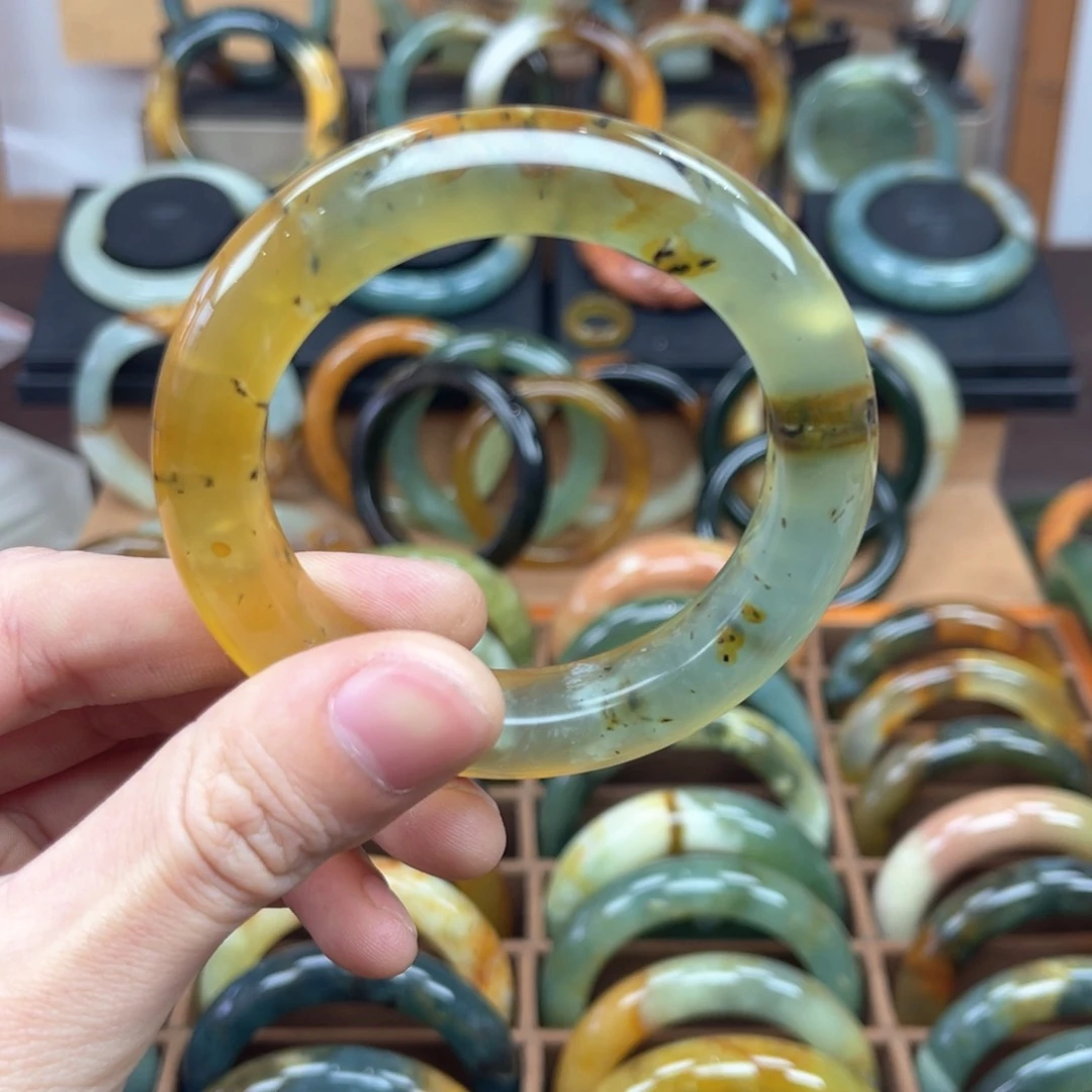 蛇纹石玉手镯未镶嵌佛*缘