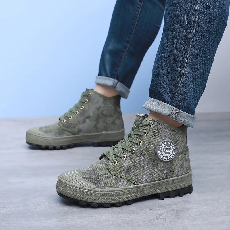 3554正品解放鞋男高帮工地防臭劳保鞋防滑耐磨胶鞋户外干活帆布鞋