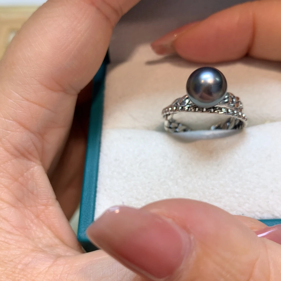 海水珍珠戒指银S925镶嵌