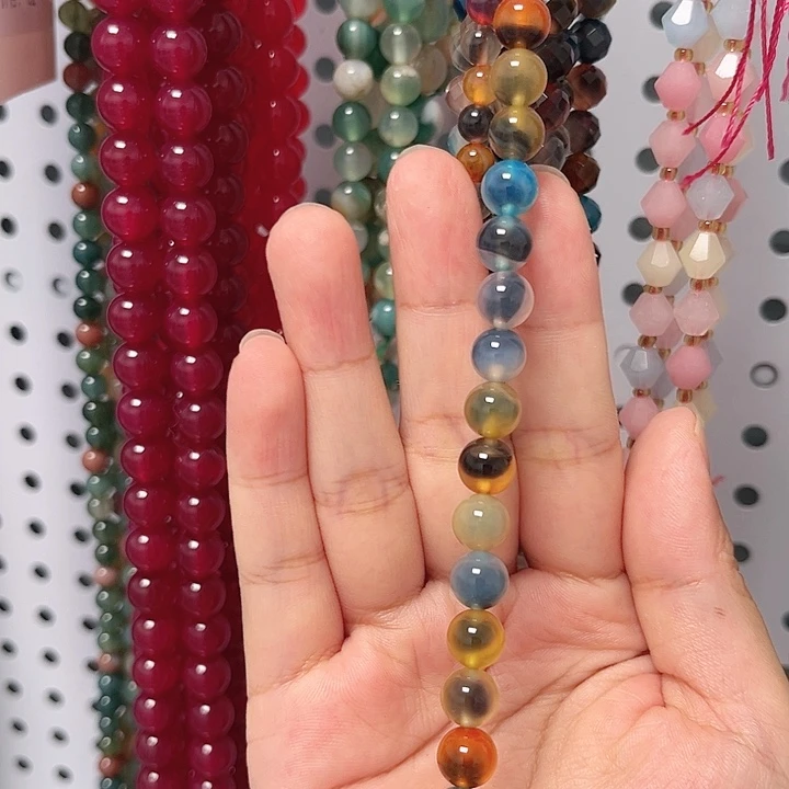 玛瑙/玉髓手链合金彩糖心8