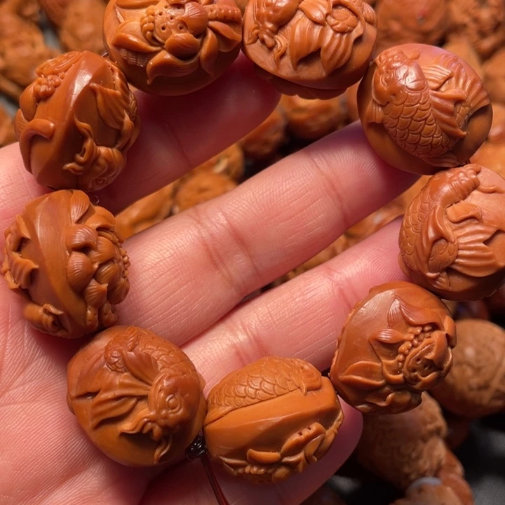 【闪购商品】橄榄核手串/手链荷花鱼