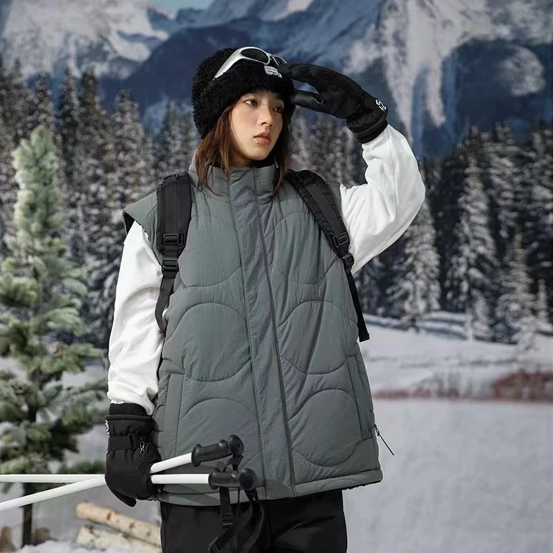 秋冬立领马甲男女双面外穿户外保暖无袖加绒加厚坎肩外套C13