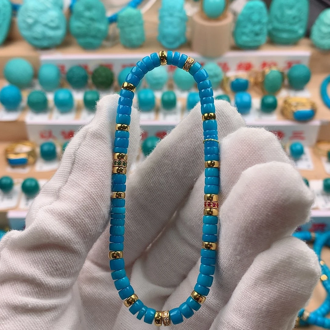 18K金镶嵌绿松石珠宝奇石