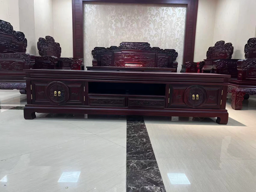 S新中式烫蜡工艺榫卯结构电视柜