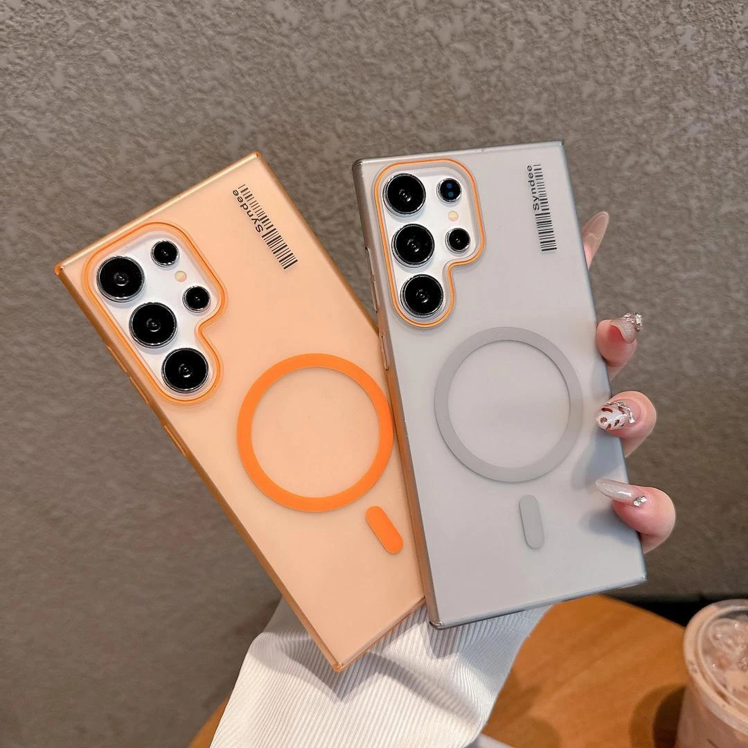 适用三星S25UltraPC柔砂透色手机软壳NOTE20U新款S24全包大孔镜头