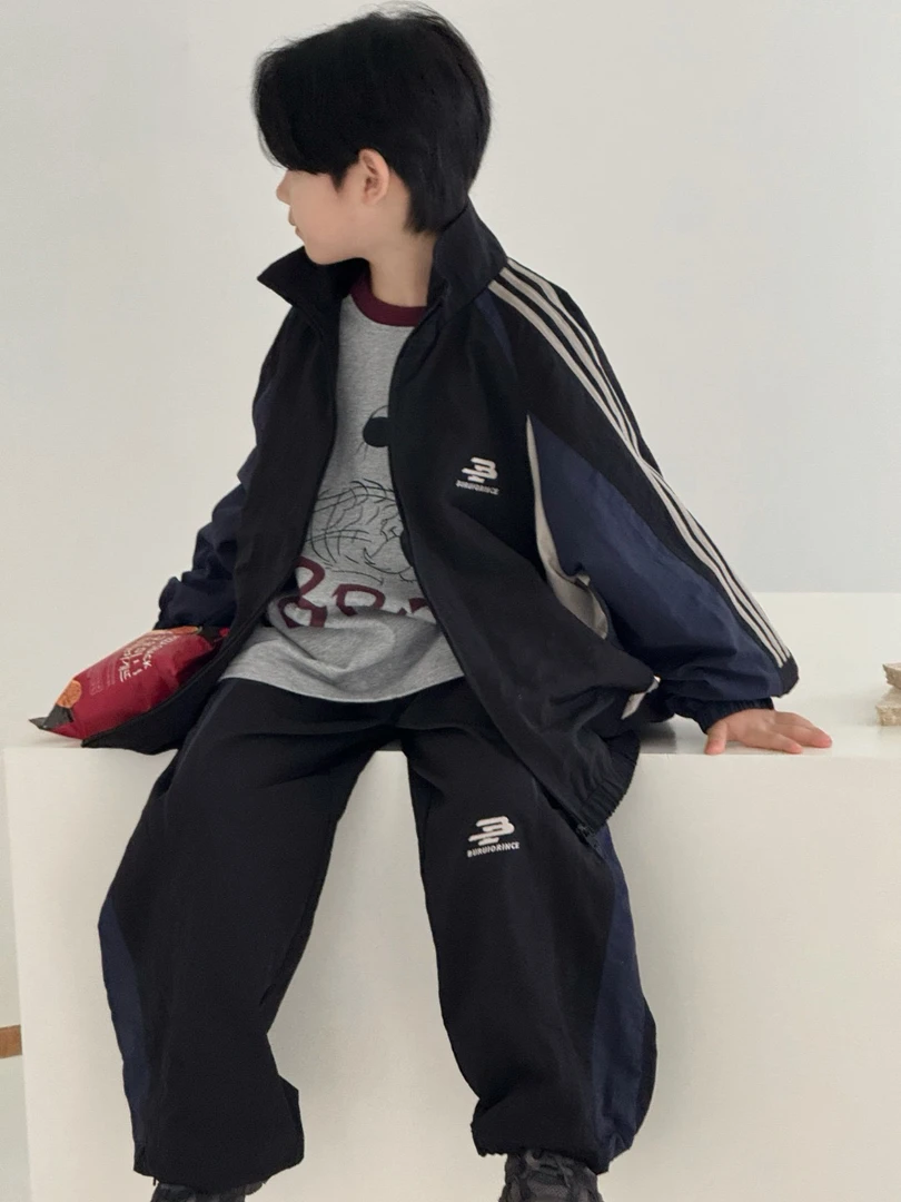 【小哥童装】休闲风男童秋款拉链运动风套装中大童韩版两件套56167