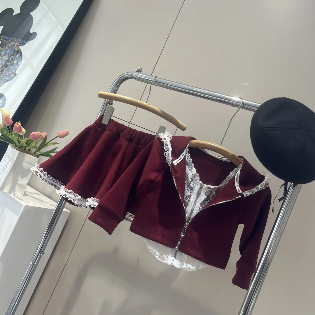 【4】小众设计新款高定辣妹蕾丝花边套装