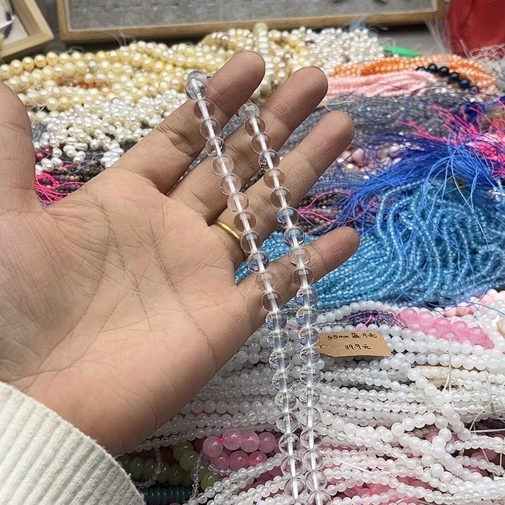 玛瑙/玉髓珠宝半成品未镶嵌一条6mm净体白水晶
