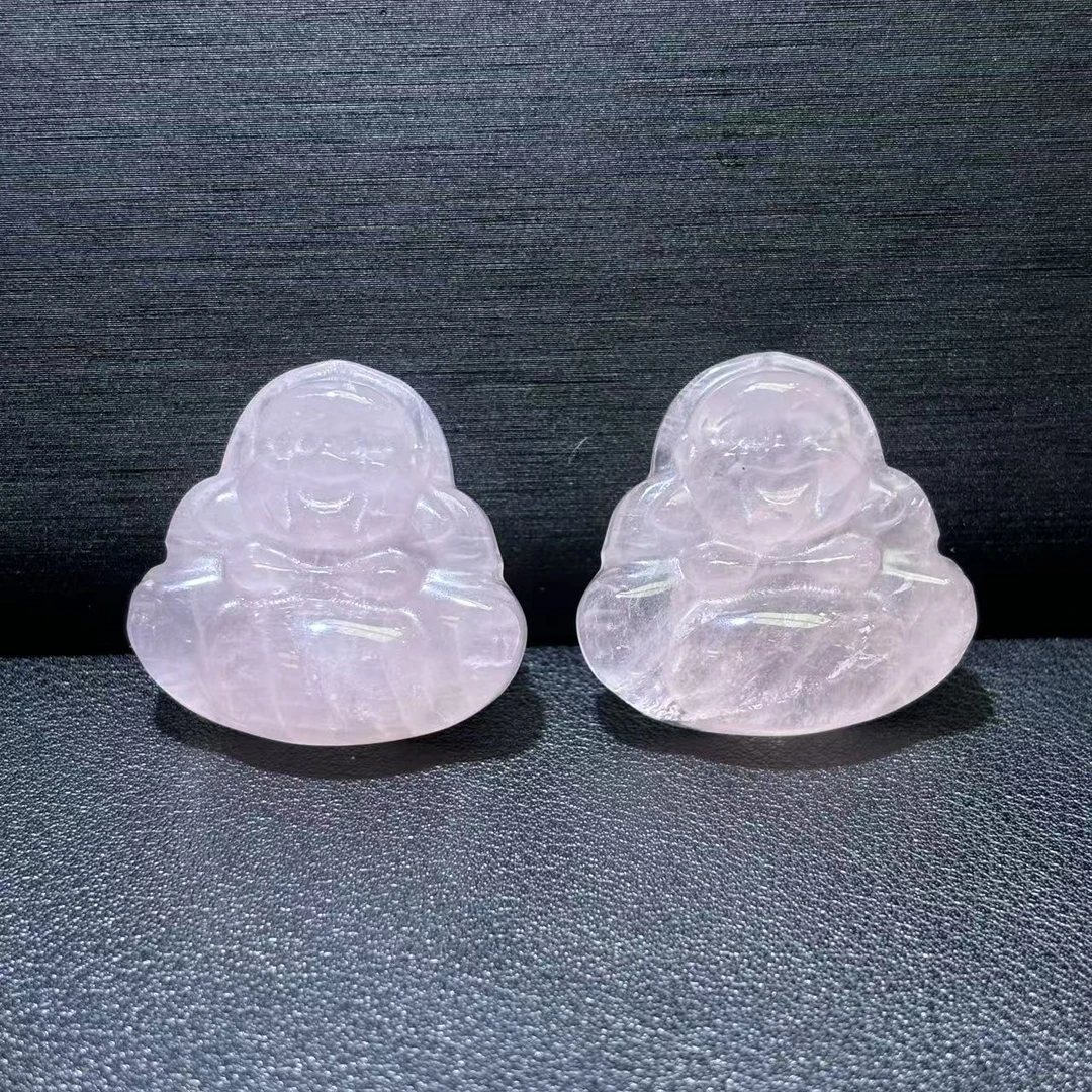 面面来财珠宝C11020雪花白莲晶藕粉水晶佛公-配链-多样性只发一件