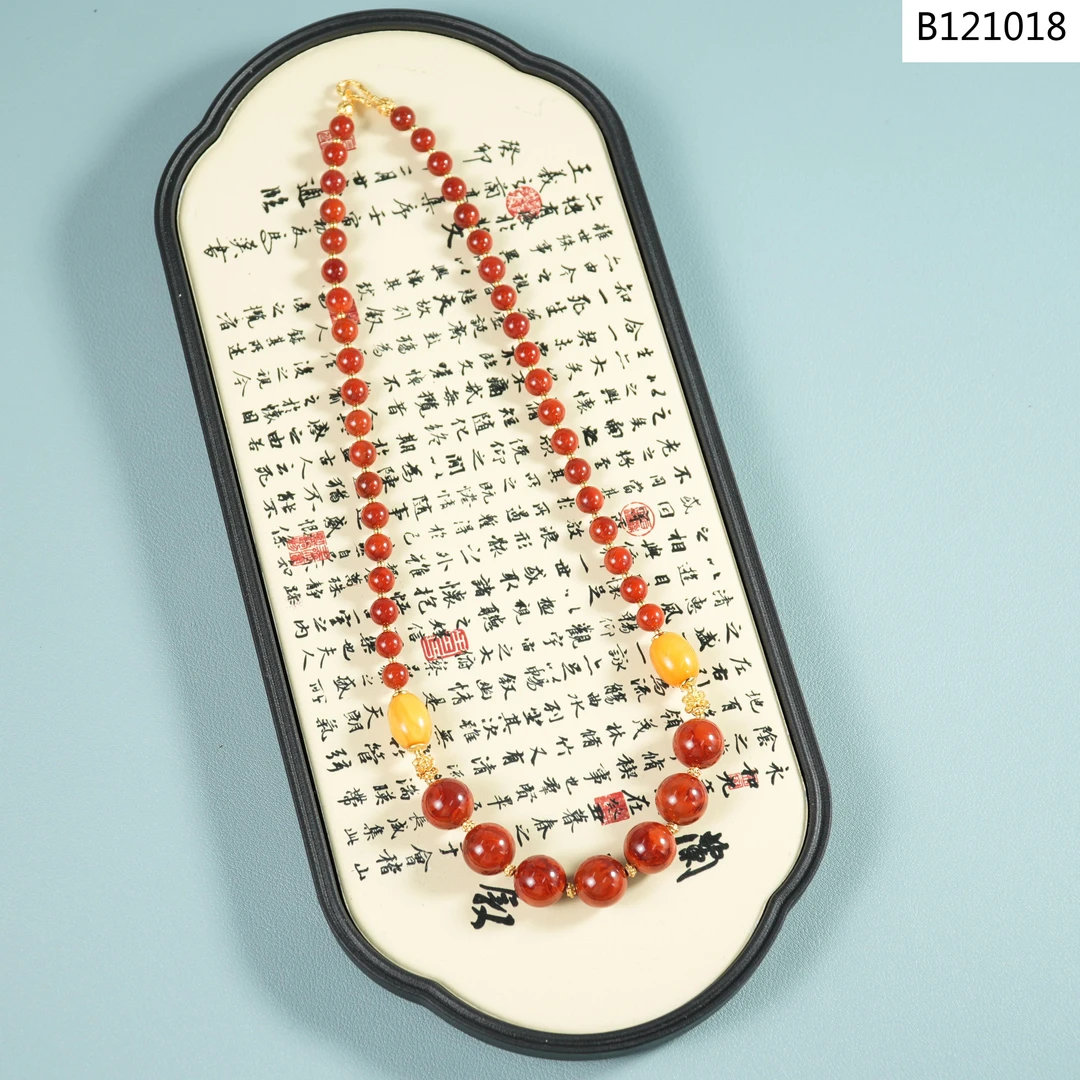 【老掌柜】南红塔链项链 B121018