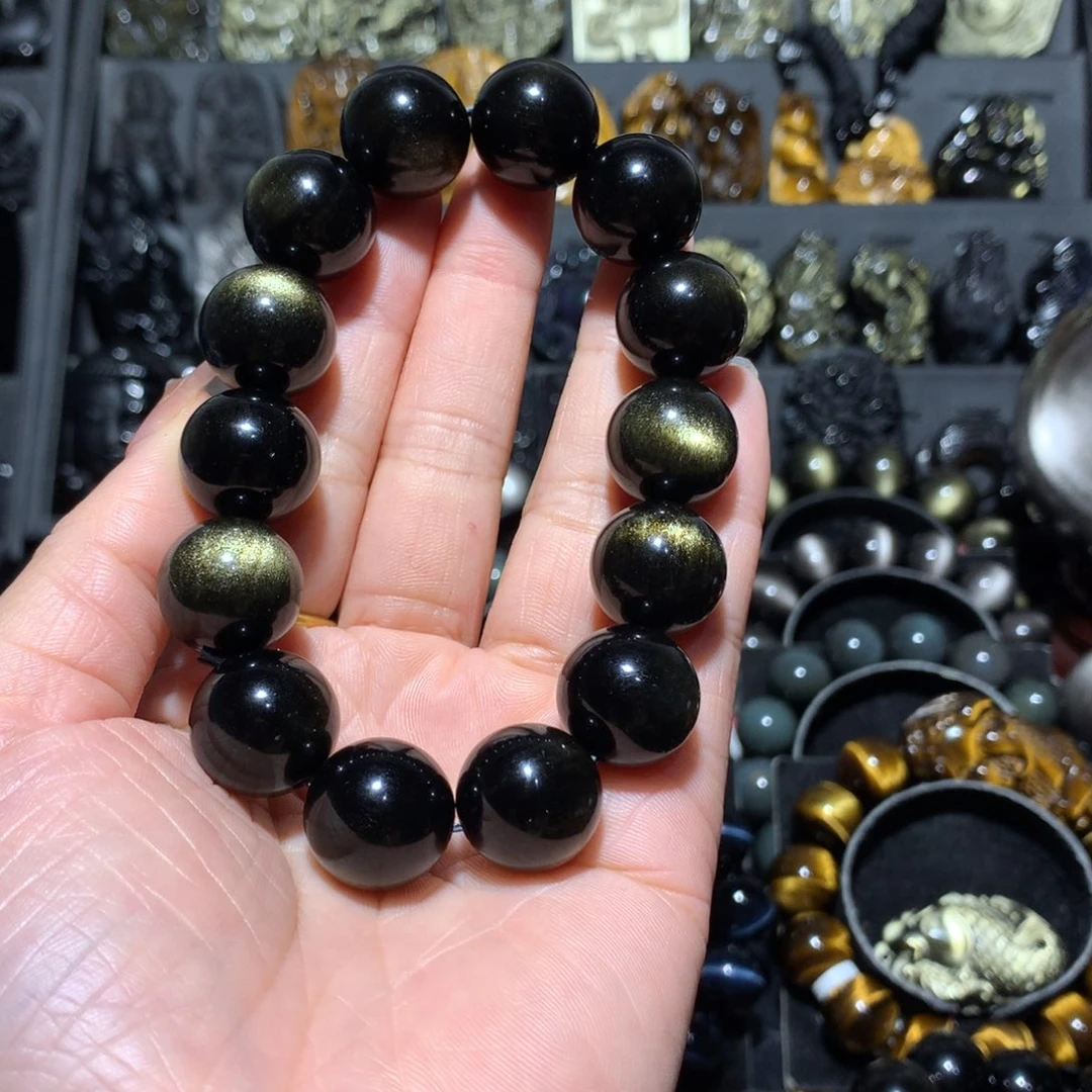 未镶嵌黑曜岩手链苏*