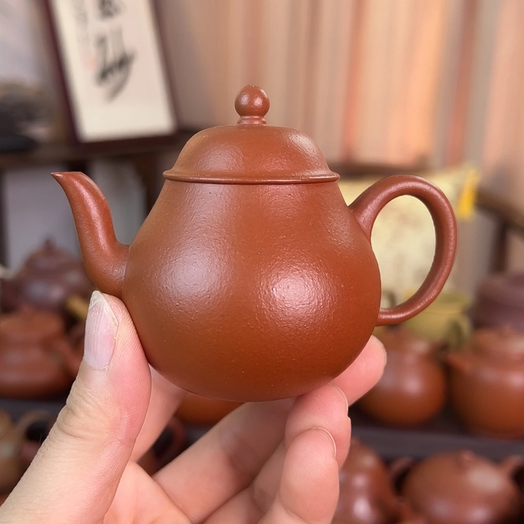 茶壶紫砂精品原矿明远梨 生砂朱泥 110cc