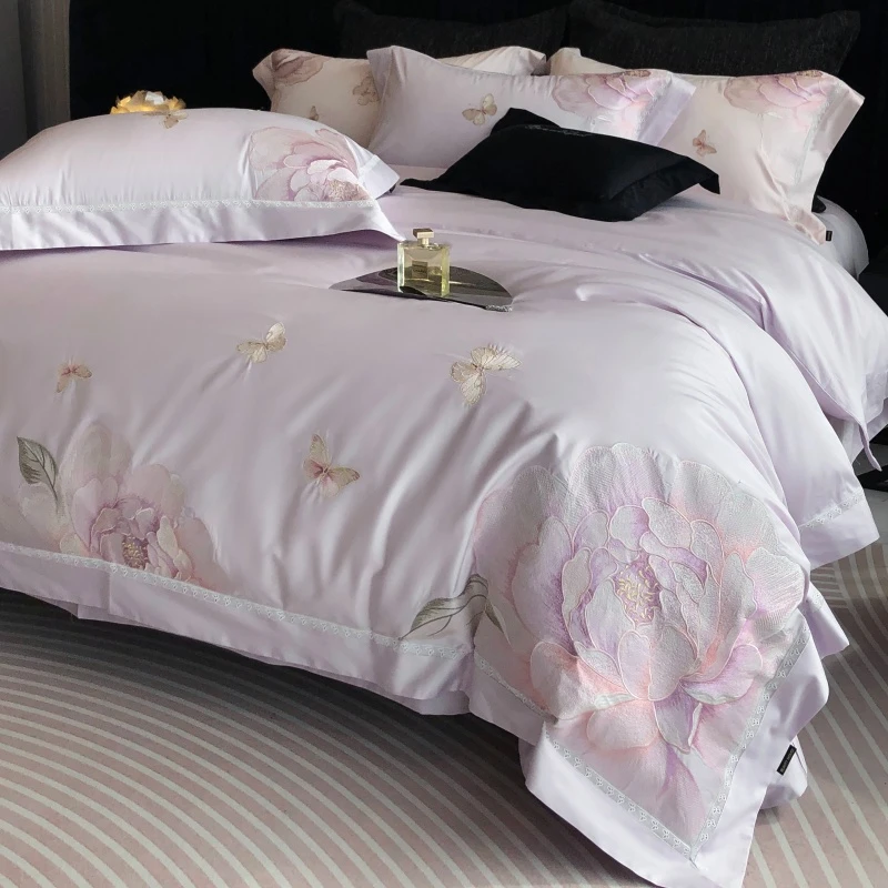 【玲珑花语】匹马棉四件套 高奢系列 刺绣工艺 亲肤舒适 床上用品