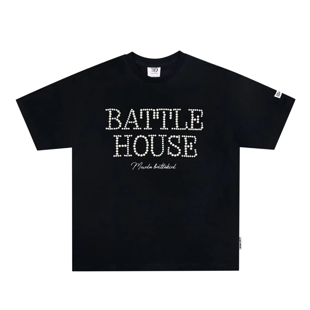 【Rich】2024新款美式潮牌字母印花短袖T恤男款夏季ins潮牌宽松休