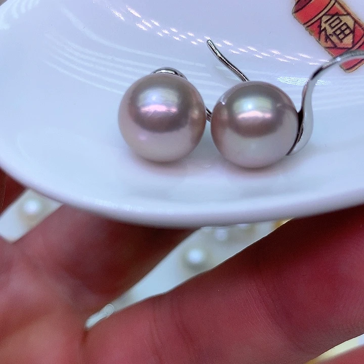 银S925镶嵌耳饰淡水珍珠惠*