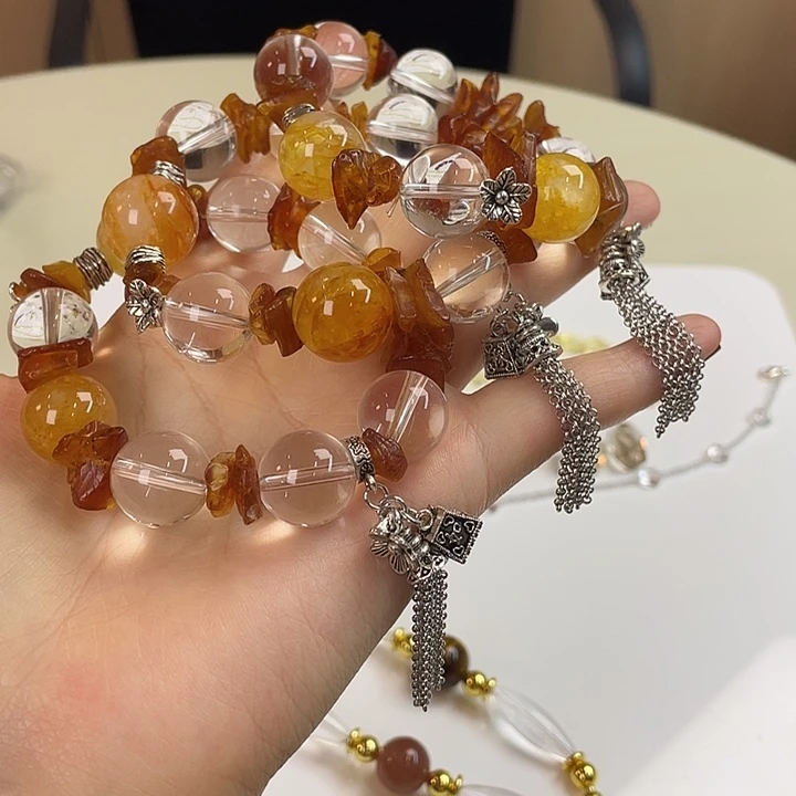 水晶手串未镶嵌手串浇花设计款