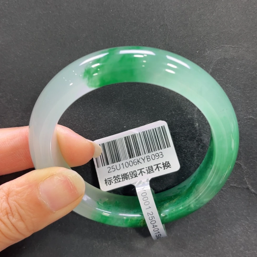 石英质玉（非洲翠）未镶嵌手镯➕小玥52