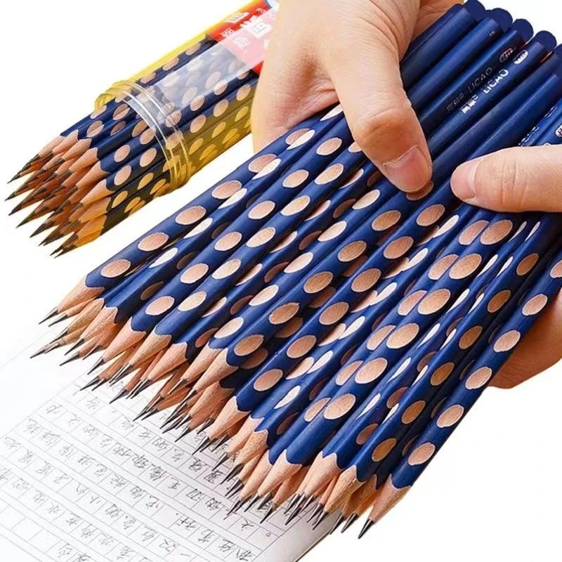2B铅笔HB铅笔矫正握姿小学生HB铅笔三角杆木质黑色考试用品文具