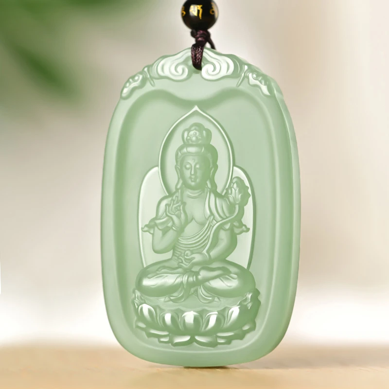 和田玉十二生肖本命佛吊坠男女款八大守护神玉佩观音菩萨玉石项链