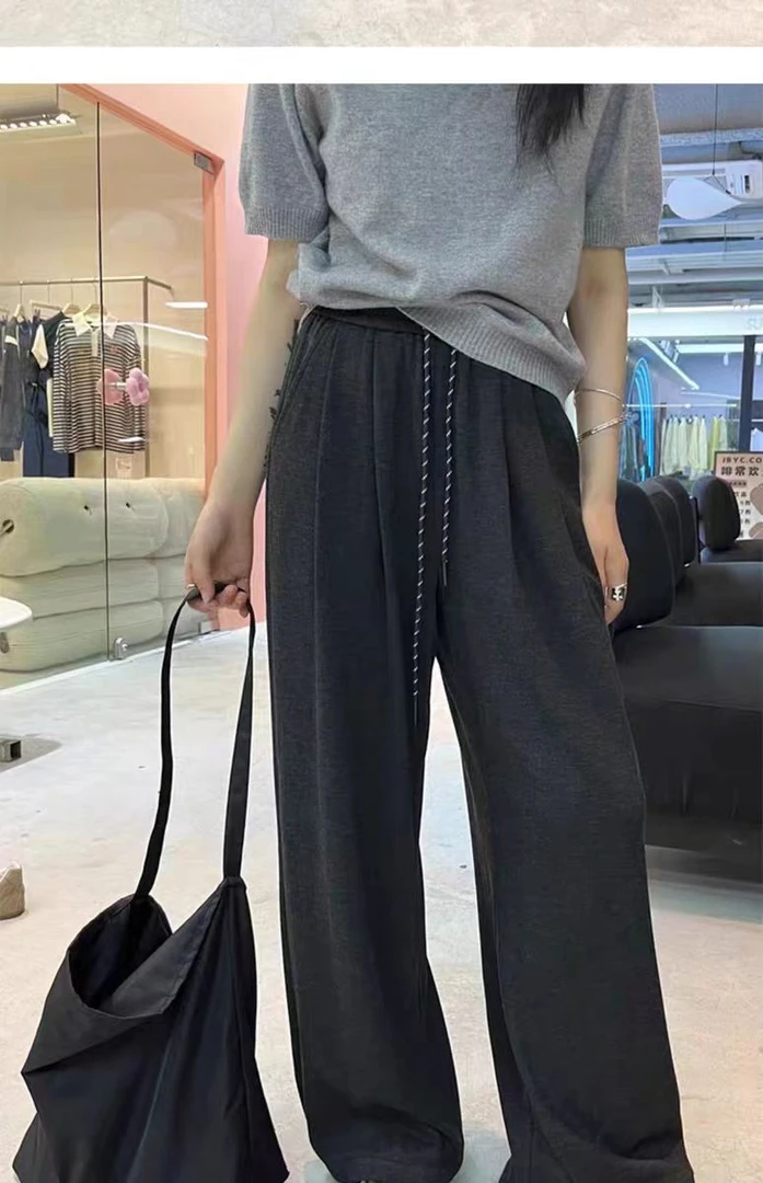 1308-1AQ黑色加绒直筒裤