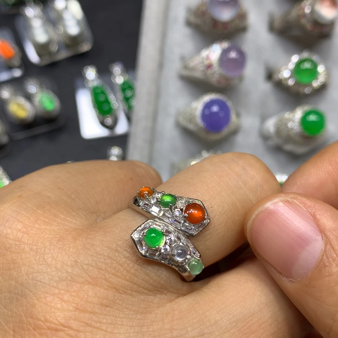 定制翡翠银S925镶嵌买断不退