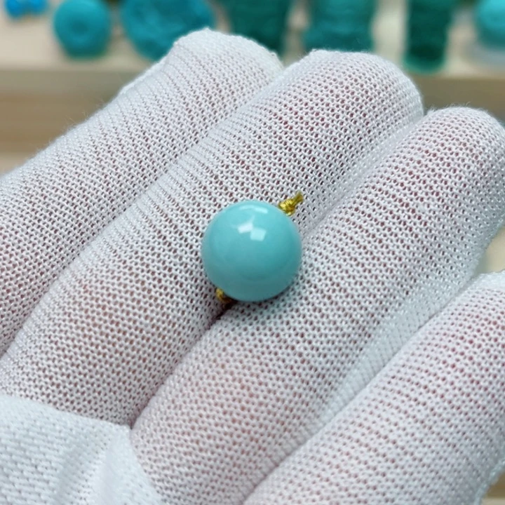 未镶嵌绿松石珠宝奇石圆珠10.7