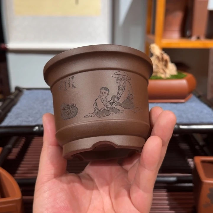 紫砂花盆原矿紫泥