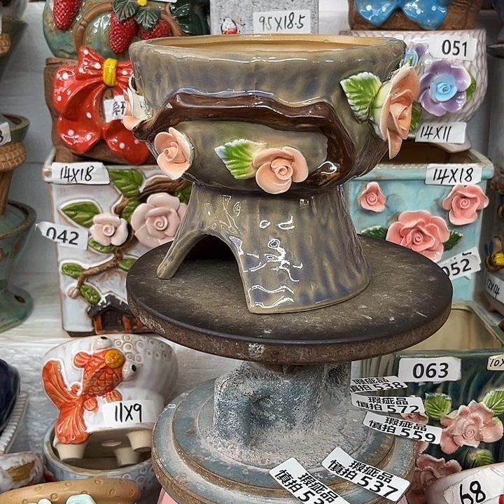 紫砂花盆粗陶材质多肉花盆