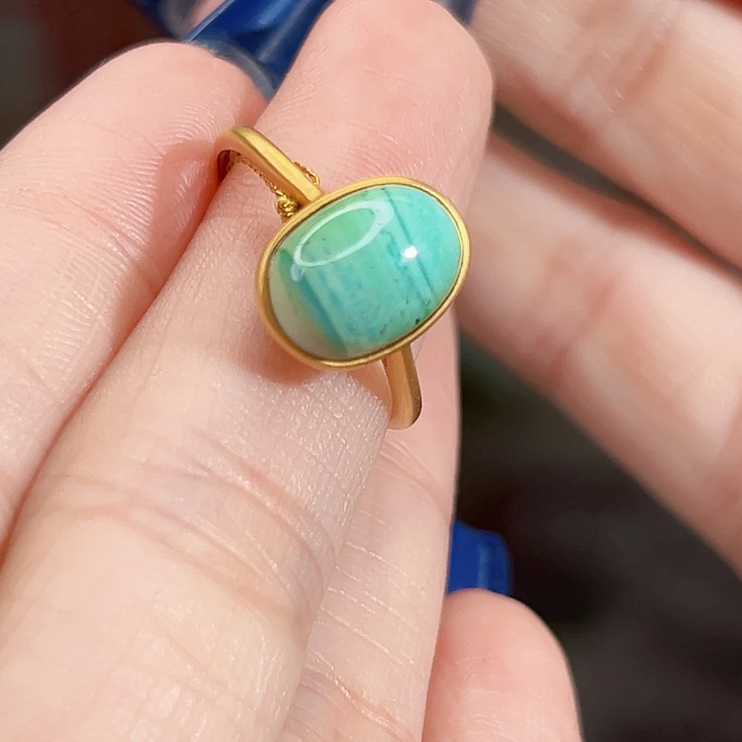 绿松石18K金镶嵌珠宝奇石