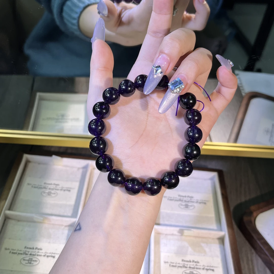 天然乌拉圭黑加仑紫水晶（微棉共生）尺寸可选