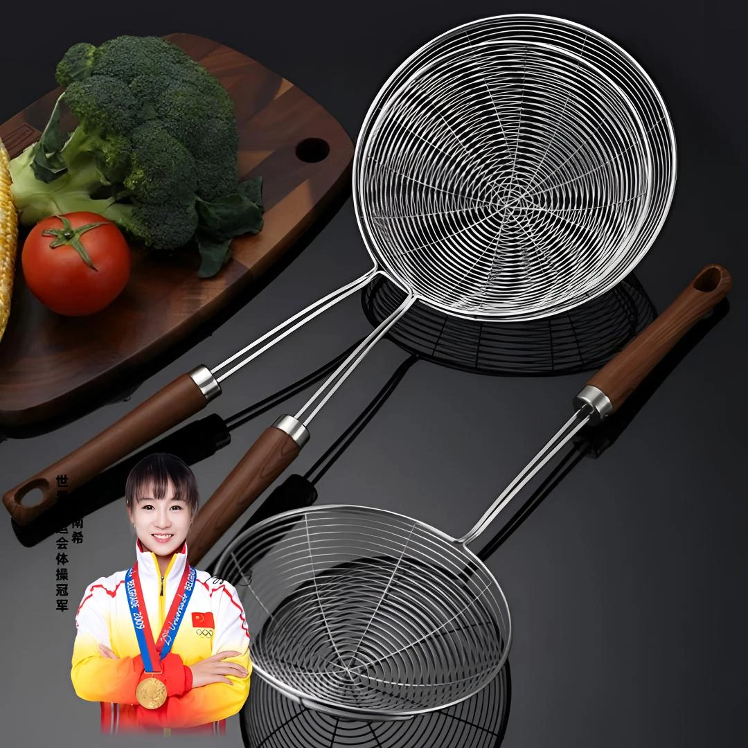 漏勺家用厨房不锈钢细网捞勺大笊篱捞面过滤漏网勺子饺子滤网
