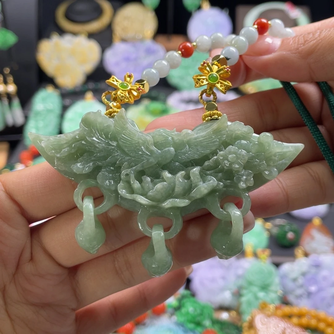 翡翠未镶嵌颈饰代编织