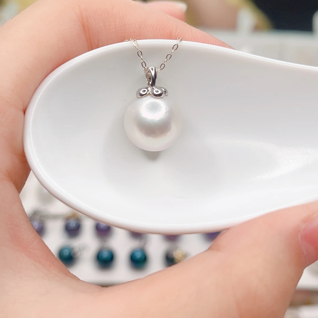 淡水珍珠吊坠(不含链)银S925镶嵌