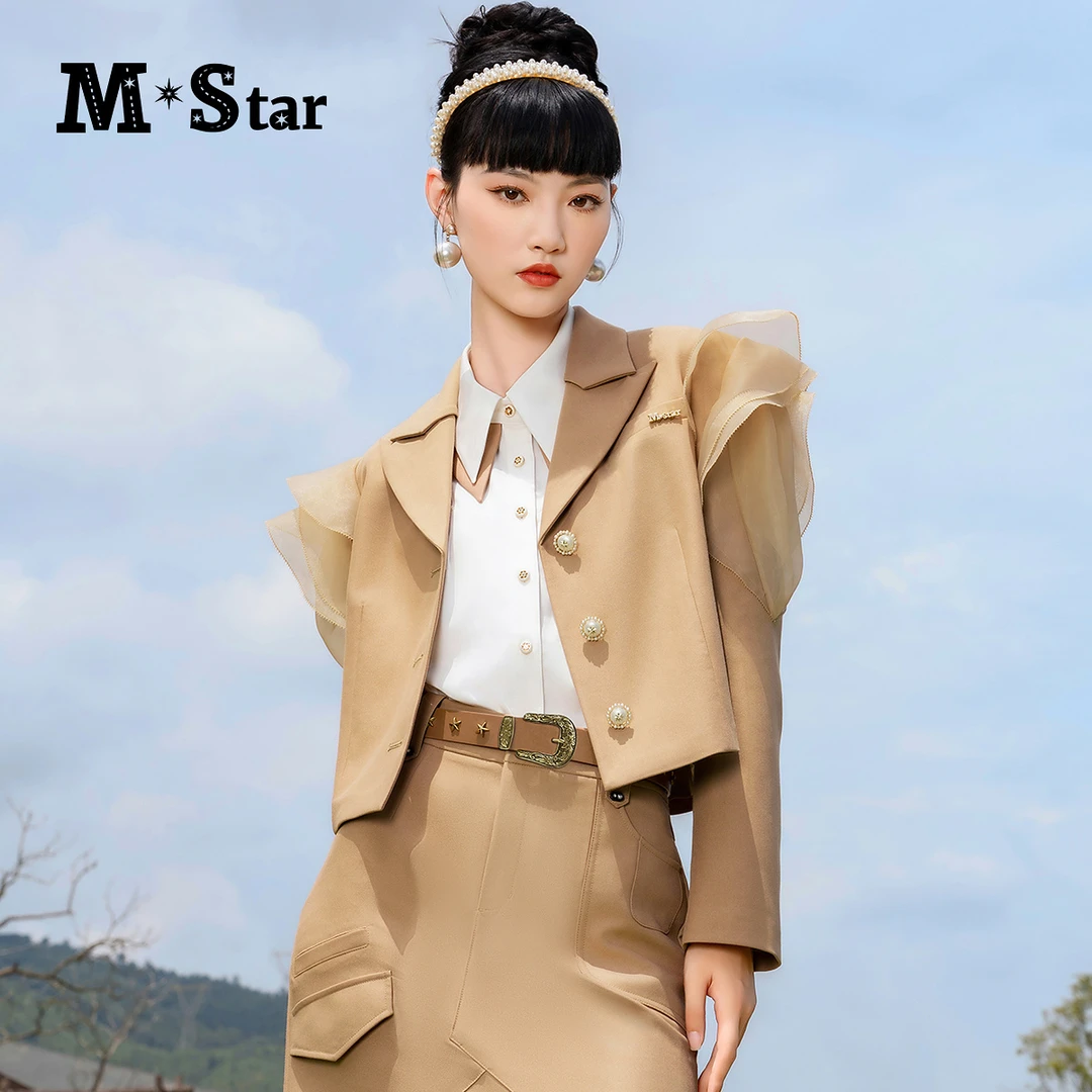 M-Star春季通勤风气质短西装外套女士时尚 SFJG112648