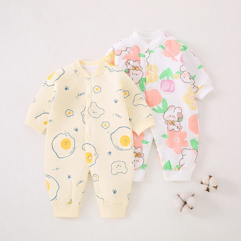 清仓宝宝连体衣秋冬保暖纯棉新生儿40g薄棉婴儿衣服夹棉