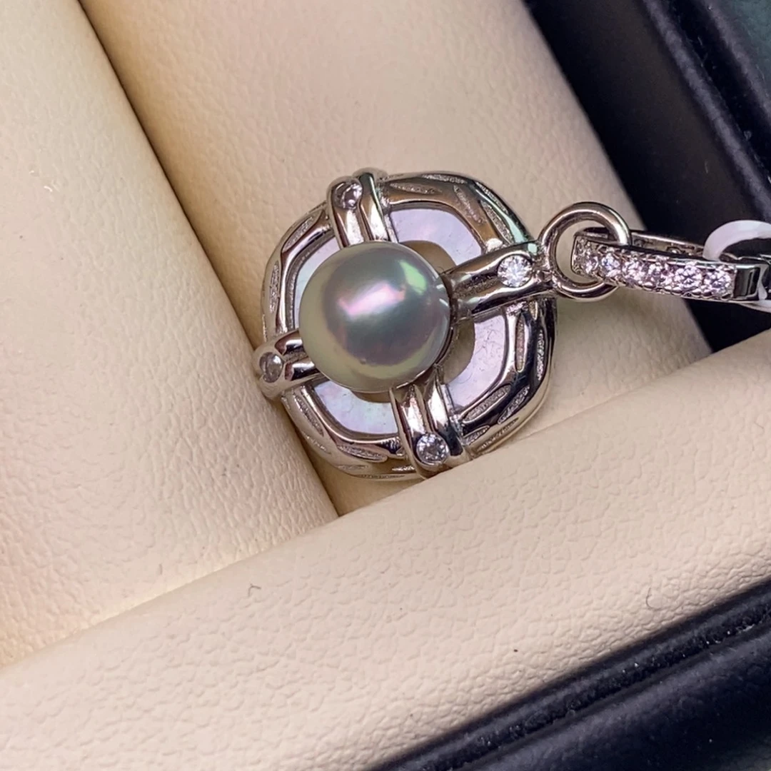 颈饰银S925镶嵌海水珍珠