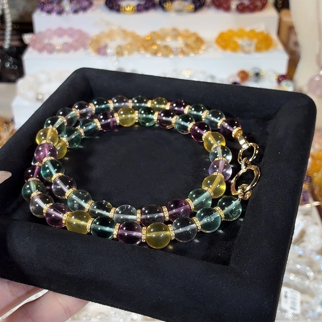 莎***娜手串未镶嵌萤石彩萤石设计款项链